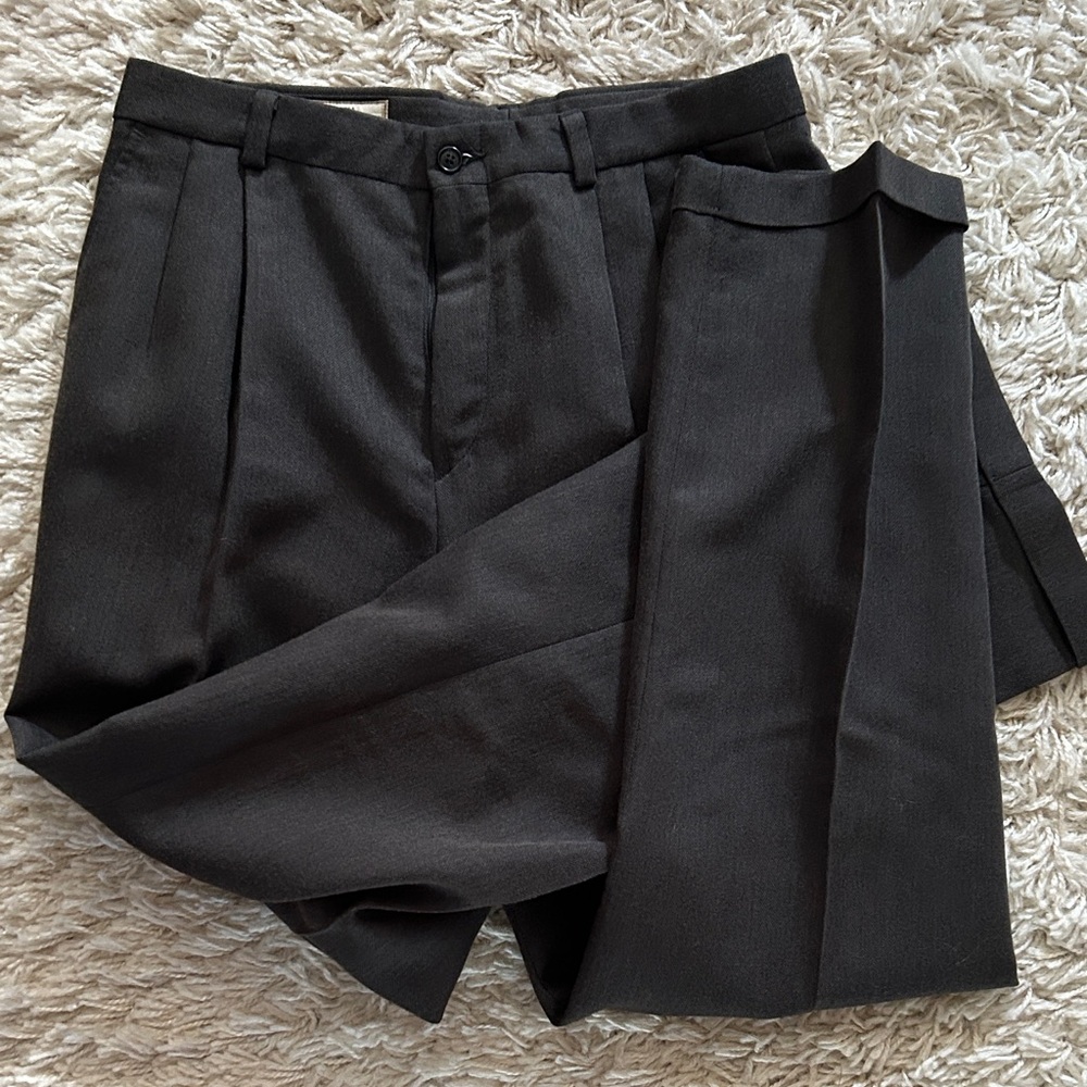 Classic Black Pleated Trousers